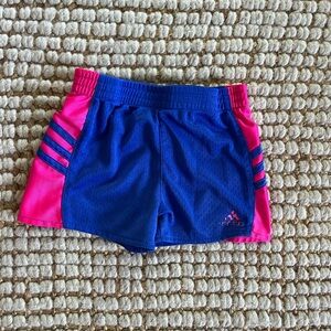Adidas Kids Mesh Vibrant Blue and Pink Shorts